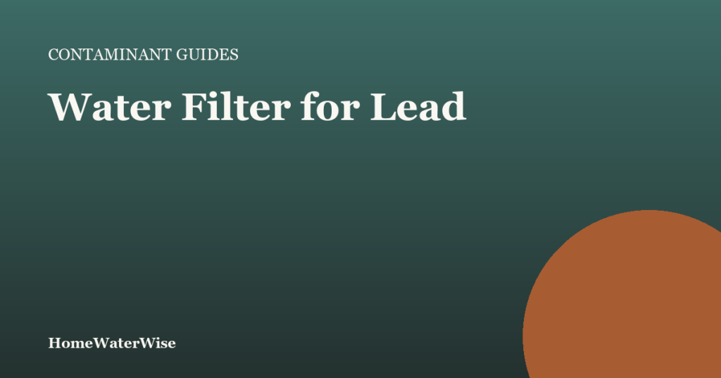 HomeWaterWise branded graphic: Water Filter for Lead