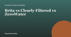 HomeWaterWise branded graphic: Brita vs Clearly Filtered vs ZeroWater